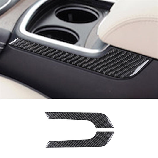 2Pcs Carbon Fiber Rear Central Console Trim Panel For Explorer 2011-2014 v