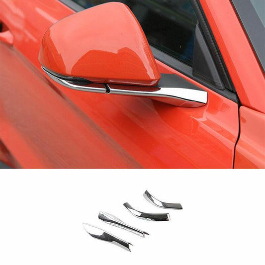 Fit for Ford for Mustang 2015-2022 Chrome Rear View Mirror Anti-Scratch Strip 4PCS