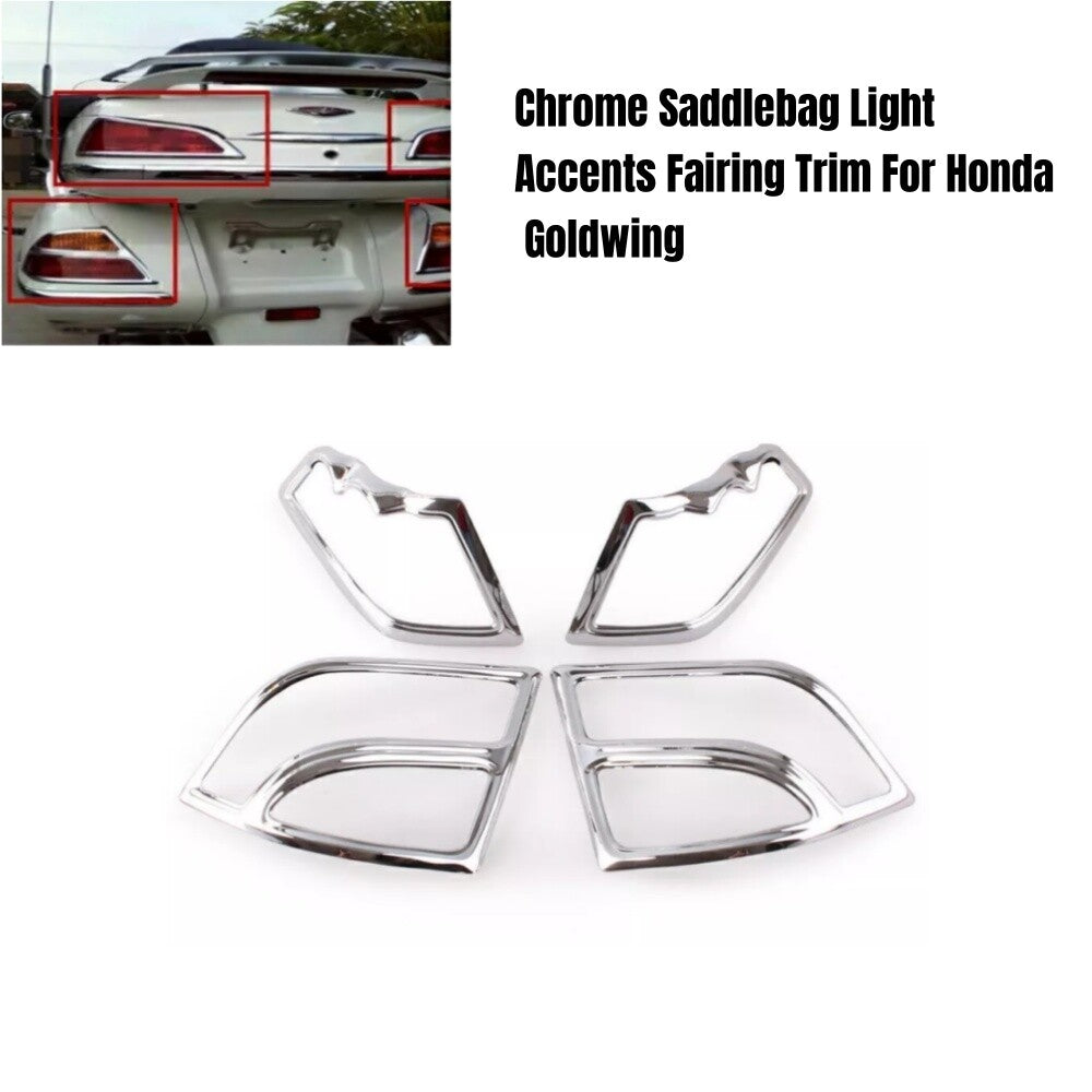 Chrome Saddlebag Light Accents Fairing Trim for Honda Goldwing GL1800 2001-2011