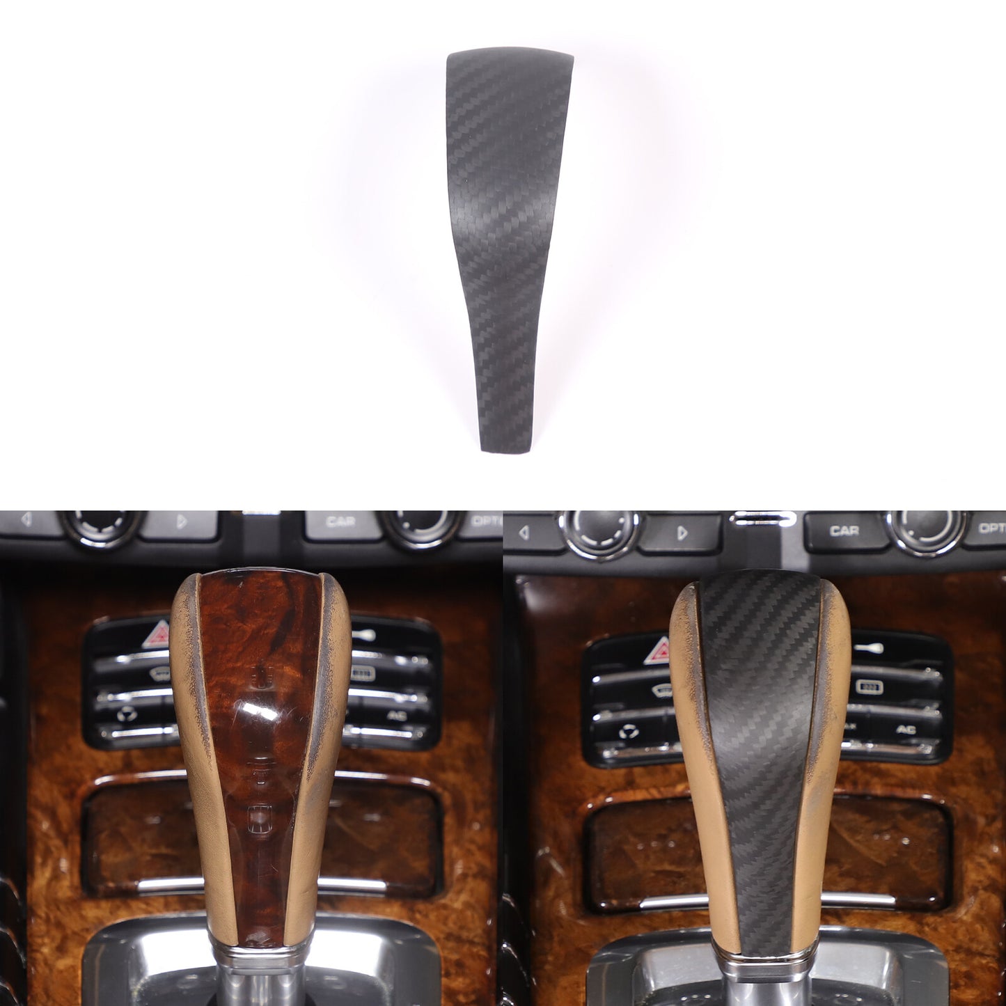 MATTE carbon fiber gear shift knife cover trim for Cayenne 958 2011-2017 n