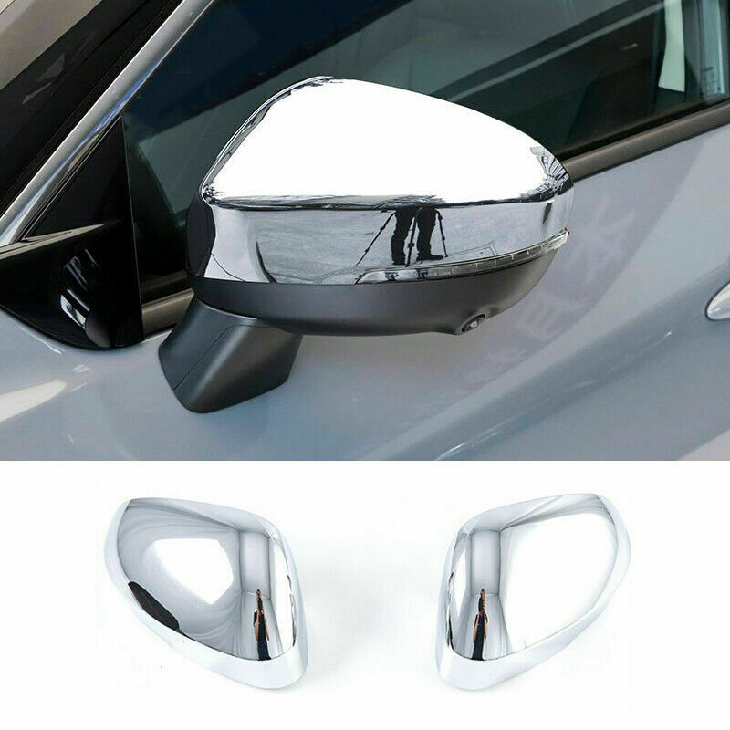 2 for Nissan Rogue 2021-2023 ABS Chrome RearView Side Mirror Cap Wing Cover Trim