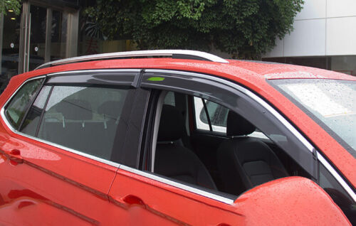 Fit for Volkswagen for Tiguan Window Visor Shades Sun Rain Guard ABS Black 2017-2021