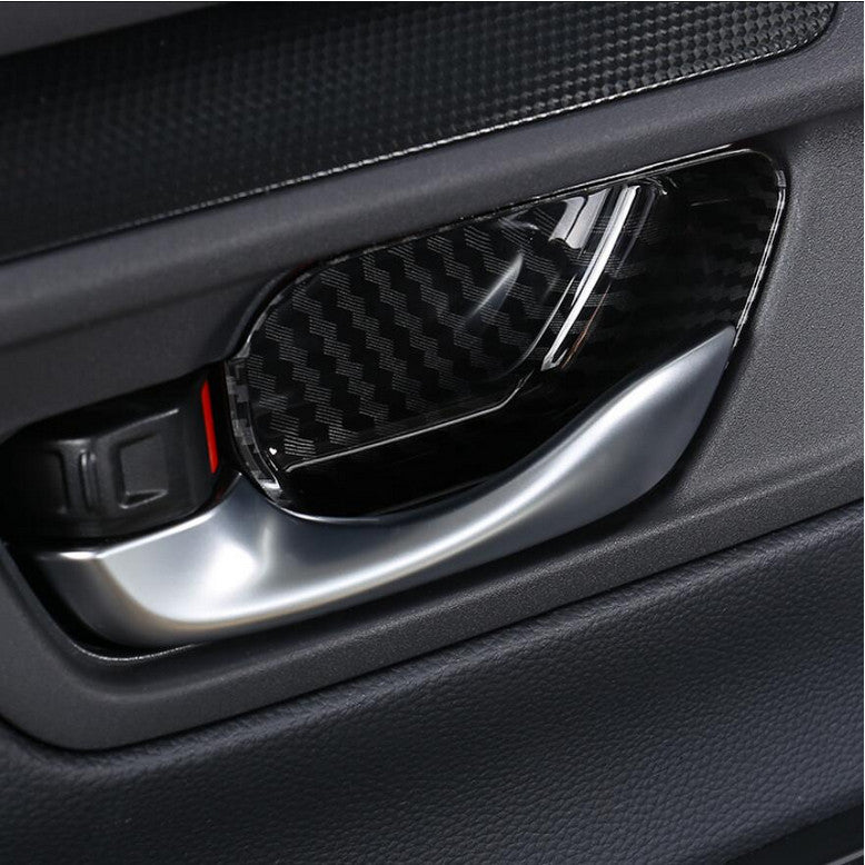 For 23-2024 for Honda CRV CR-V ABS Carbon Fiber Inner Door Handle Bowl Cover Trim 4P