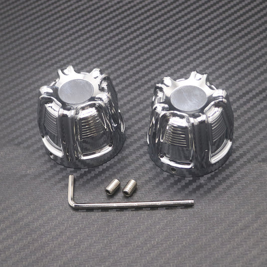 Chrome Front Axle Cap Nut Cover for Harley Dyna Electra Street Glide Sportster Q