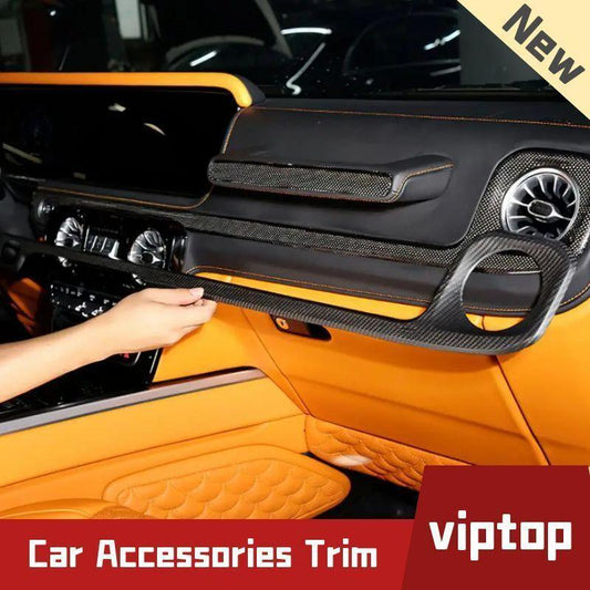 For G-Class W464 G500 G63 19-23 Matte Carbon Dashboard Air Vent Panel Cover Trim