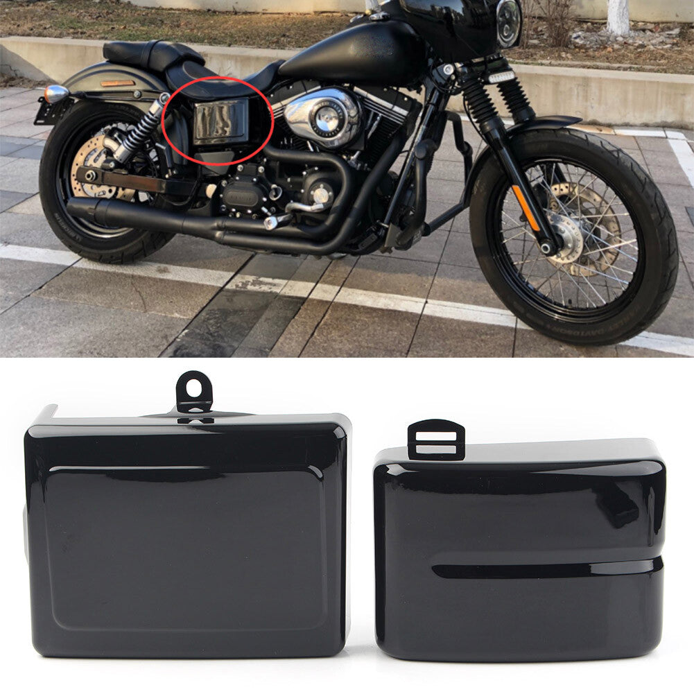 Batterie Abdeckung Seitendeckel Schwarz F¨¹r for Harley Dyna Fat Street Bob