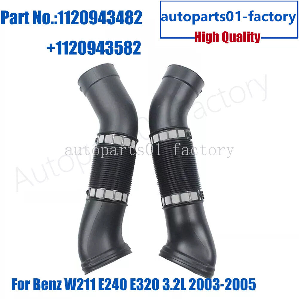 1 Pair Left + Right Side Air Intake Duct Hose for Mercedes W211 E 220 E240 E320