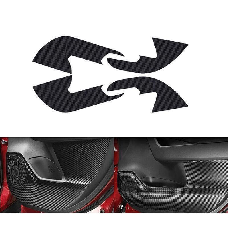 for Toyota Rav4 2019-24 Carbon Fiber PU Door Anti-kick Panel Guard Cover Trim 4X