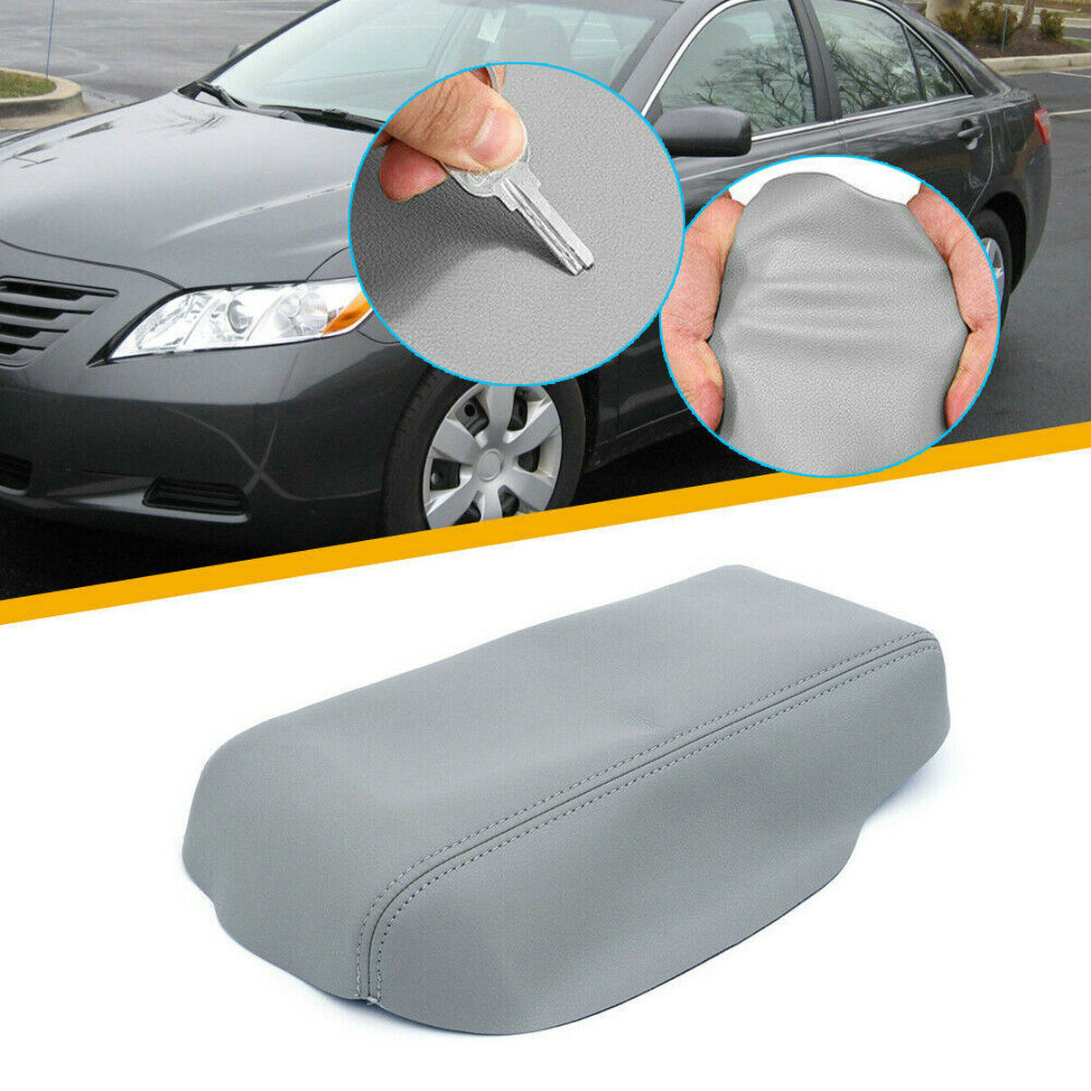 Suitable for 2007, 2008, 2009, and 2010 for Camry console cover and armrest vinyl protective cover, gray. n