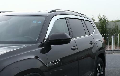 Window Visor Shades Sun Rain Guard Chrome ABS Fit for Volkswagen Atlas 2018-2021