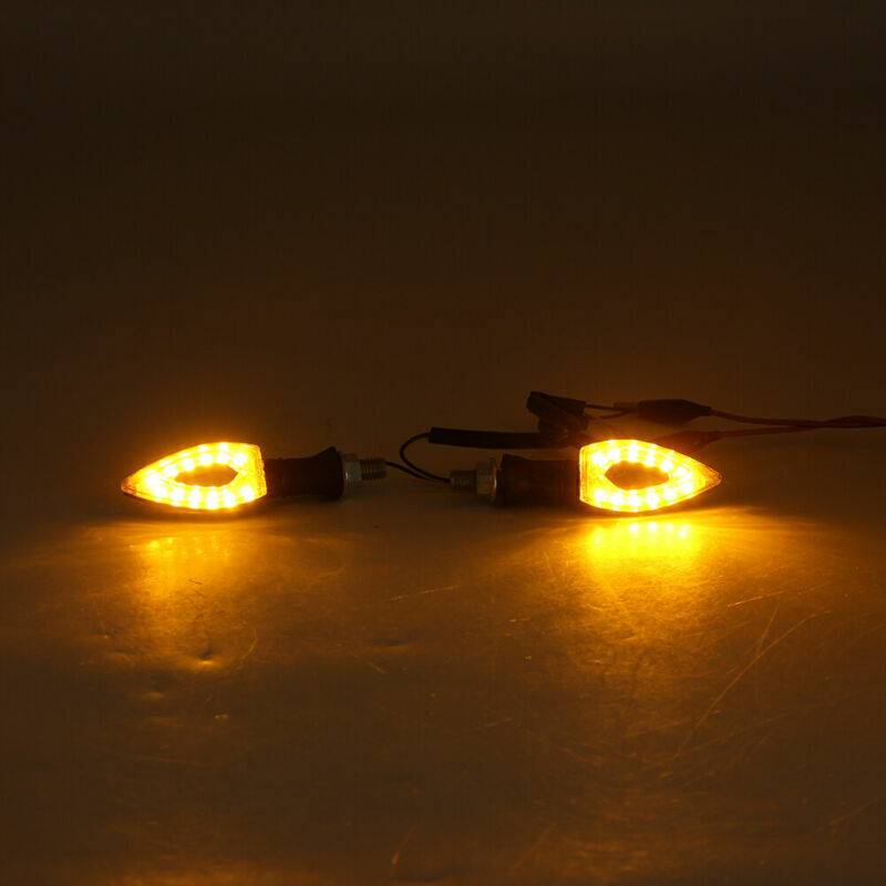 Motorcycle Universal 10mm Bolt On LED Amber Turn Signal Lights Blinker Indicator Q