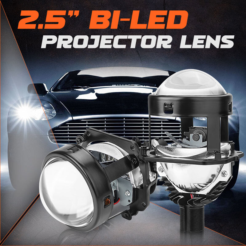 2X 2.5 Headlight Bi LED Projector Lens 100W 20000LM Retrofit Universal VS Xenon