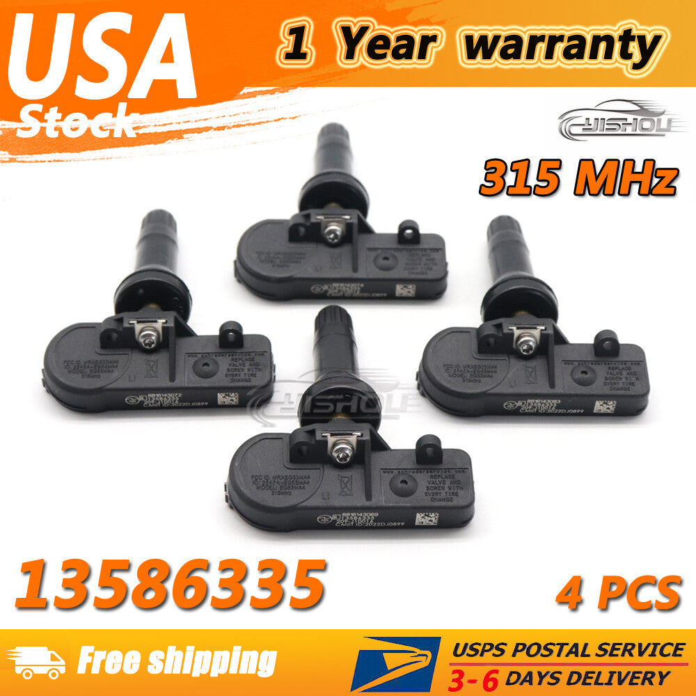4PCS 13586335 TPMS Tire Pressure Monitoring Sensors For GM for Chevy for GMC Programmed