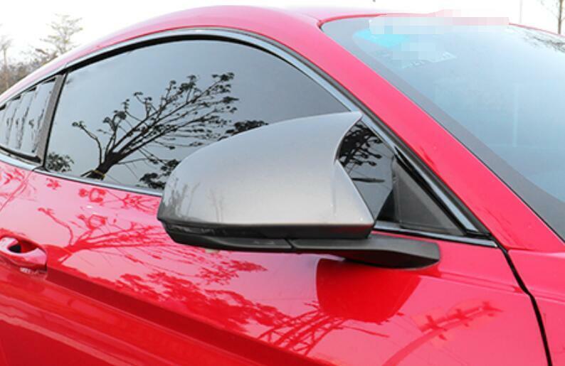 for Ford for Mustang 2015-2022 Gray Horns Rear View Side Mirror Cover Trim 2PCS
