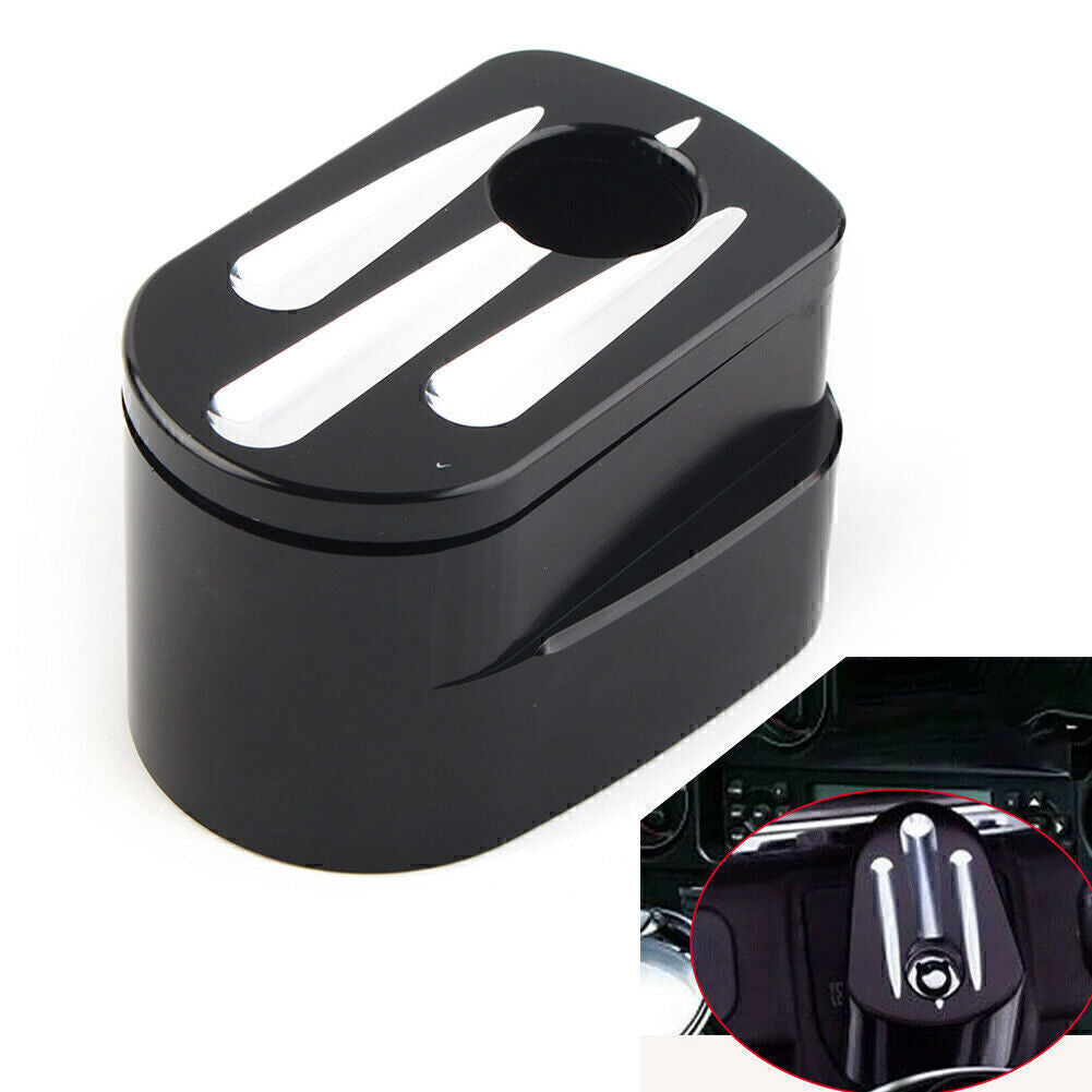Billet Aluminum Black Ignition Switch Cover for Harley Street Road Glide