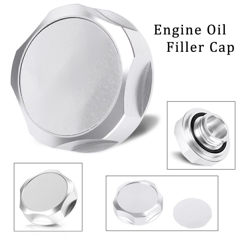 for Nissan Motorsports Silver Billet Engine Oil Filler Cap Fuel Tank Cover