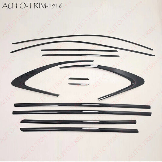 Steel Black Bottom Door Window Frame Sill Cover Trim 18-22 for Jaguar F-Pace B n