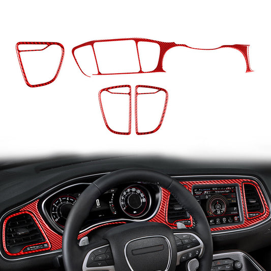 Carbon Fiber Center Console Dashbaord Cover Trim for Dodge for Challenger 2015-24 15