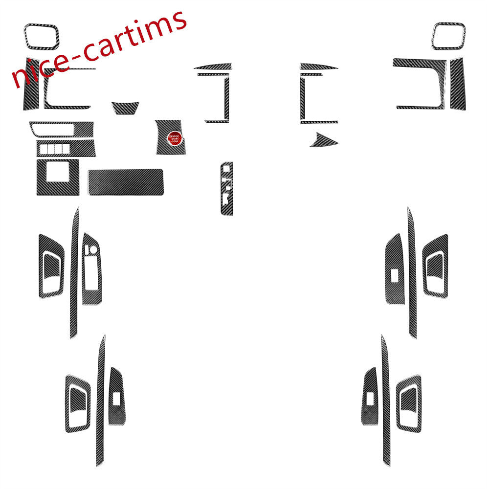 36Pcs Carbon Fiber Car Interior Full Set Trim Kits for Toyot@ Highlander 2014-19