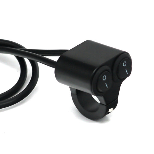 7/8Motorcycle Handlebar Headlight Fog Spot Lamp Dual On-Off Switch Button 12V Q