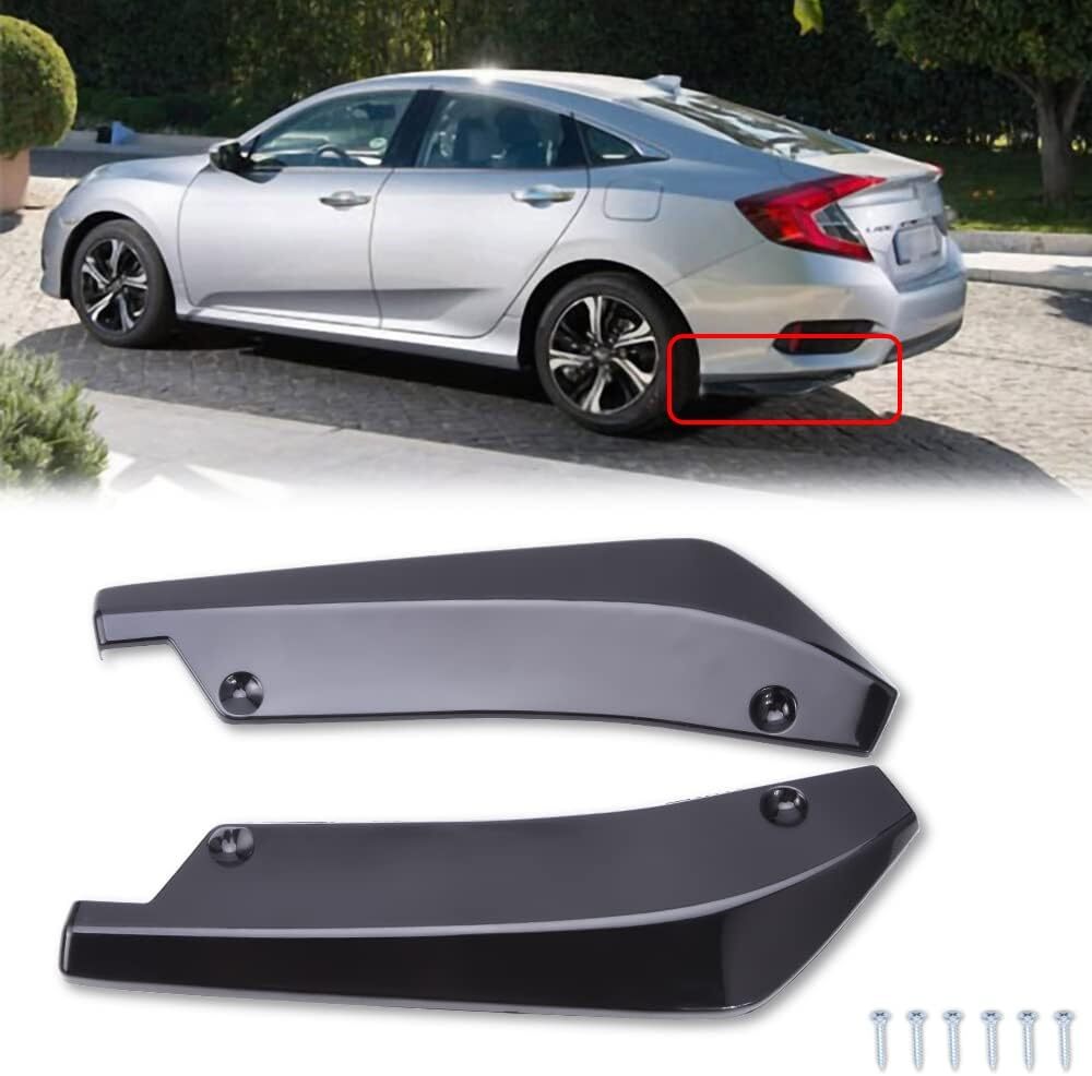 2-piece Gloss Black Rear Bumper Lip Diffuser Splitter Cana Protect Car Accessories n