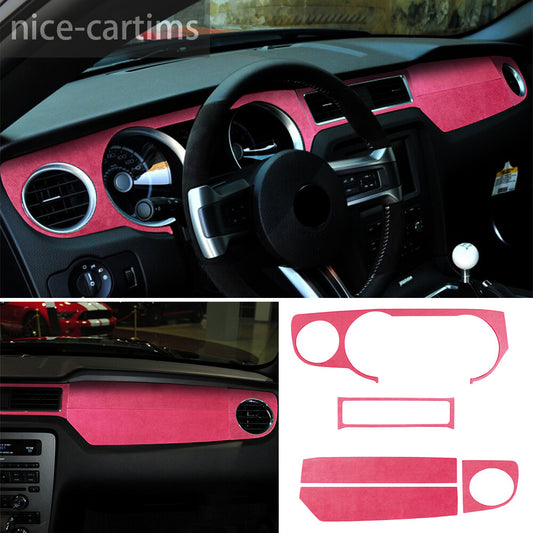 5¡ÁSuede Pink Central Control Dashboard Panel Trim Fit for Ford for Mustang 2009-2013