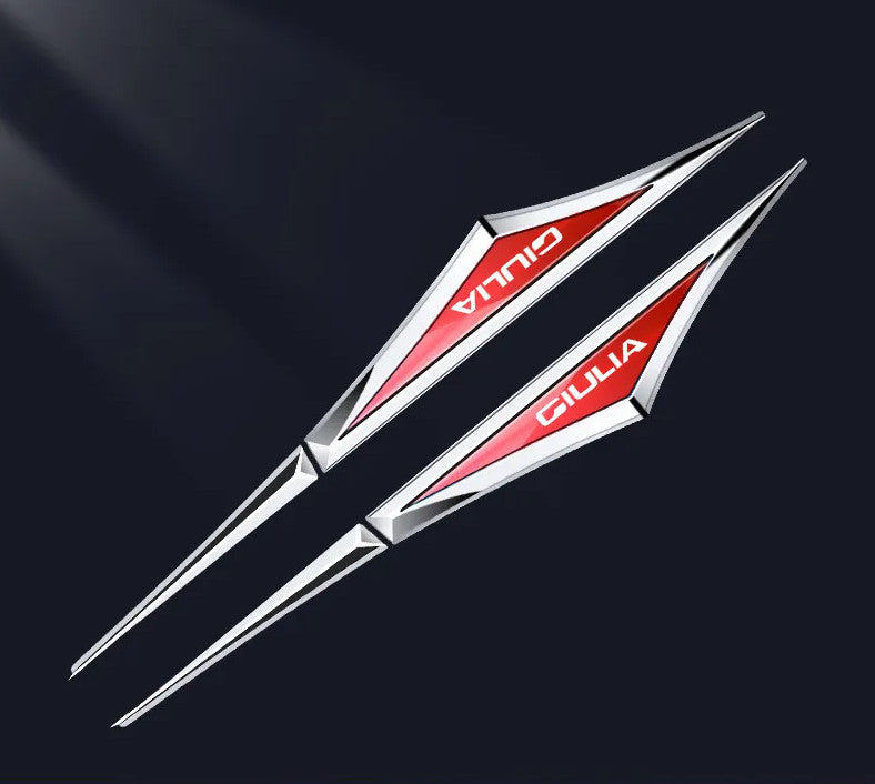 for Audi A3 Car Side Fender Metal Sticker Badge Decal Logo Silver Black 2 Pcs- v
