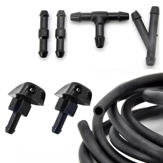 7x Universal Windshield Washer Nozzles Kit Front Spray Wiper Jet with Fluid Hose Q