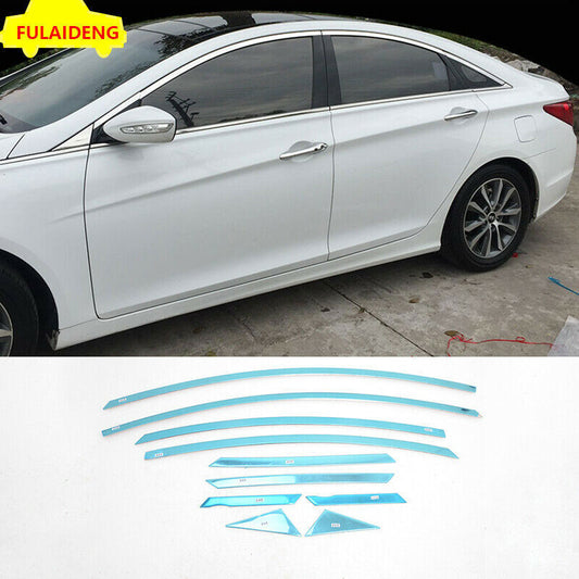 for Hyundai Sonata 8th 2011-2014 Chrome Window Frame Sill Trim Molding Cover 10P