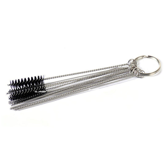 5 Brushes 10 Cleaning Needles Motorcycle Carburetor Carbon Dirt Jet Remove Tool Q
