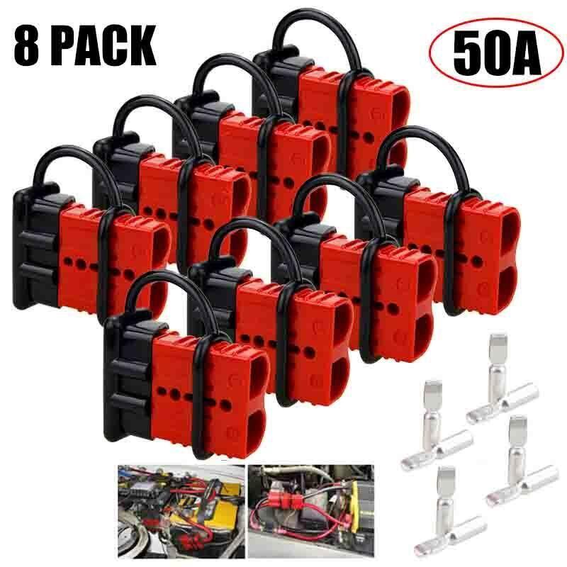 Car battery quick-connect/disconnect plug winch connector 50A 600V 8x 12V- n