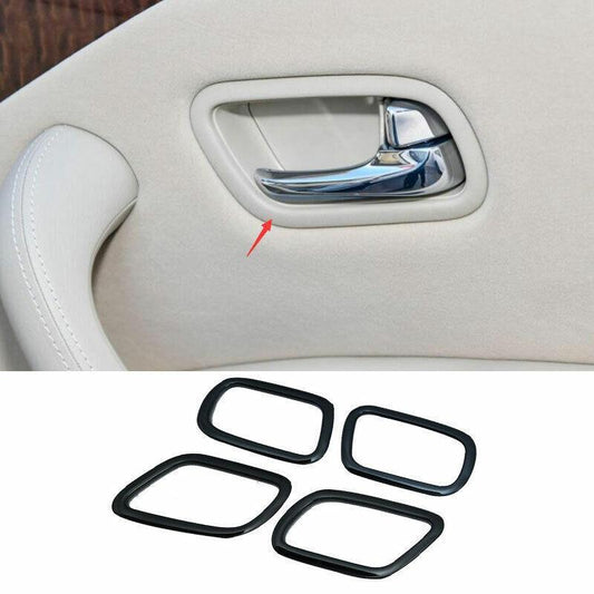 for Nissan Armada Y62 2017-2020 Black Titanium Inner Door Handle Frame Trim 4pcs