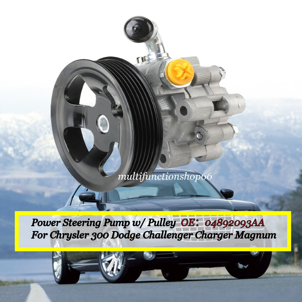 Power Steering Pump w/ Pulley for Chrysler 300 for Dodge for Challenger Charger Magnum Q