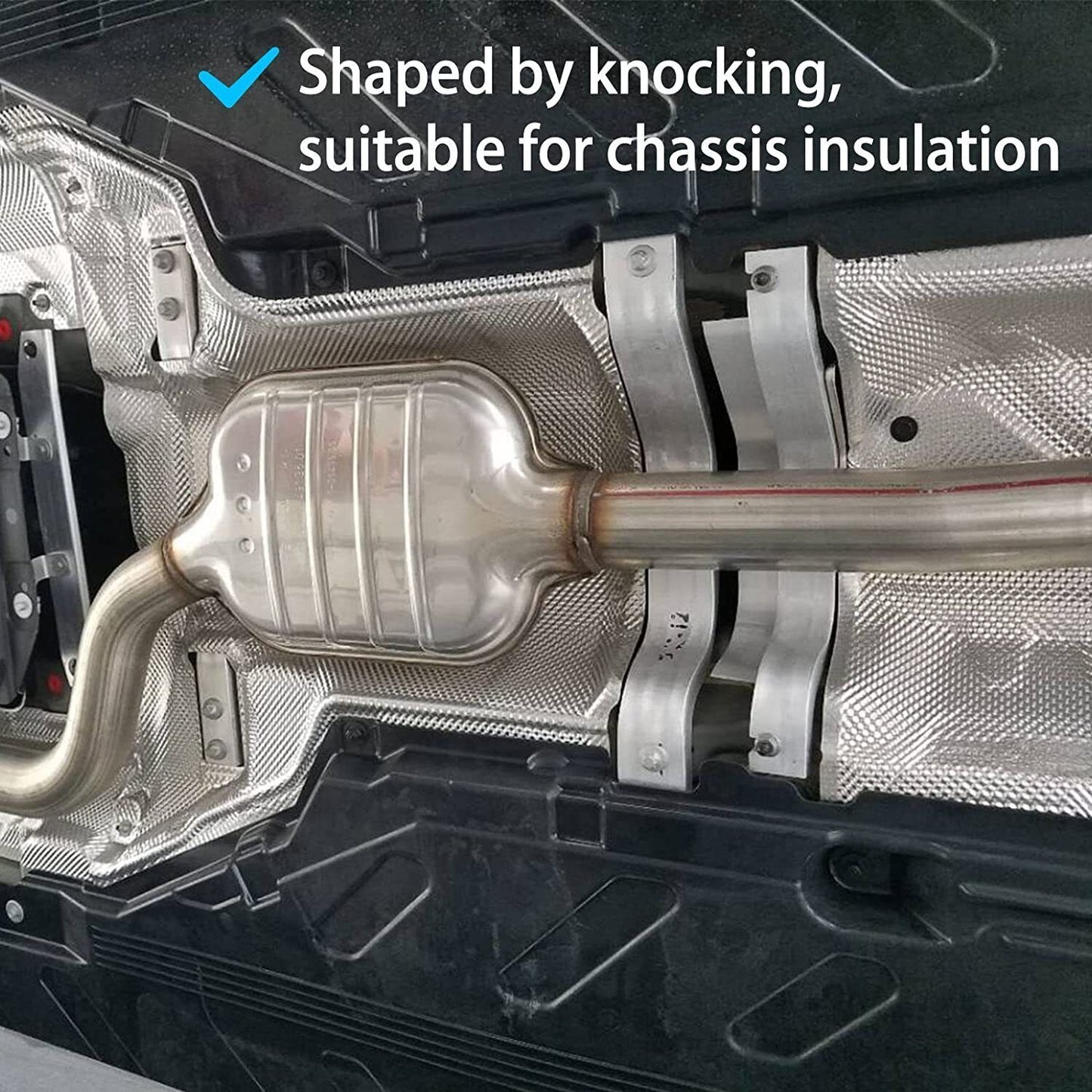 Embossed SS304 heat shield, Firewal floor flat bottom fuel tank, turbo manifold, exhaust.