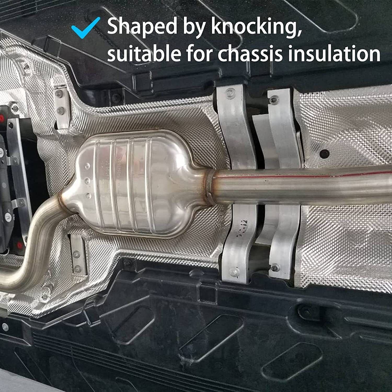 Embossed SS304 heat shield, Firewal floor flat bottom fuel tank, turbo manifold, exhaust.