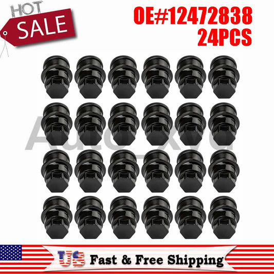 24x 12472838 9597158 15767268 Wheel Nut Covers M27-2.0 Hex 22mm for CHEVROLET Q
