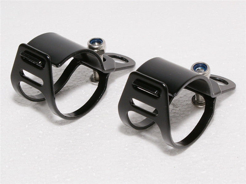 2X Black Metal Fork Ear Clamp Motorcycle Turn Signal Light Mount Brackets Holder Q