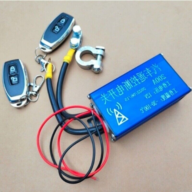 Battery kill switch for cars and trucks, disconnect isolator, power supply + remote control