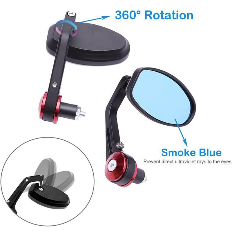 2-Pack Motorcycle Side Mirrors with Handlebar Ends Suitable for Choppers and Bicycles n
