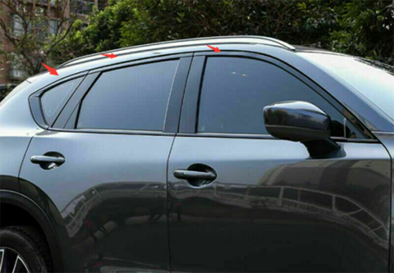 12x for Mazda CX-5 17-21 Glossy Black Steel Window Strip Sill Molding Cover Trim