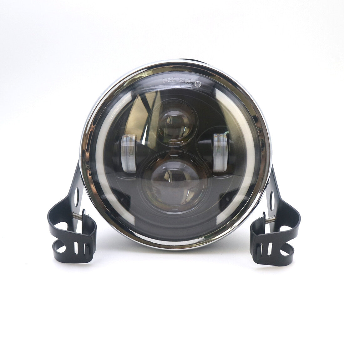 Black 7LED Round Headlight With 28-43mm Fork Tubes Bracket For CB400 GN125 Q