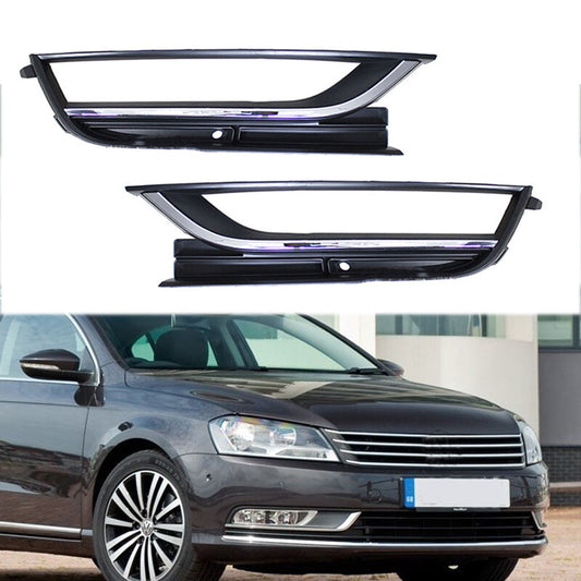 1 Pair Front Bumper Fog Light Cover Chrome for VW for Passat 2011-2015 v