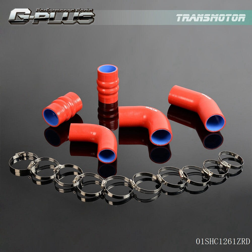 Red Silicone Turbo Intercooler Pipe Hose and Clip Fits Focus 18 TDDi - v
