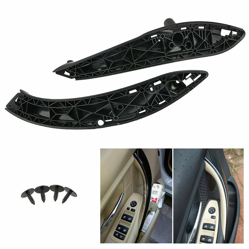 Front Left Right Inner Trim Door Pull Handle Black Pair for BMW F30 F80 F31 Q