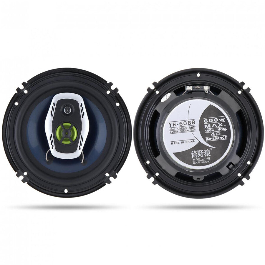2Pcs 6.5 Inch 600W 2 Way Coaxial Hifi Car Audio Music Stereo Speakers Universal