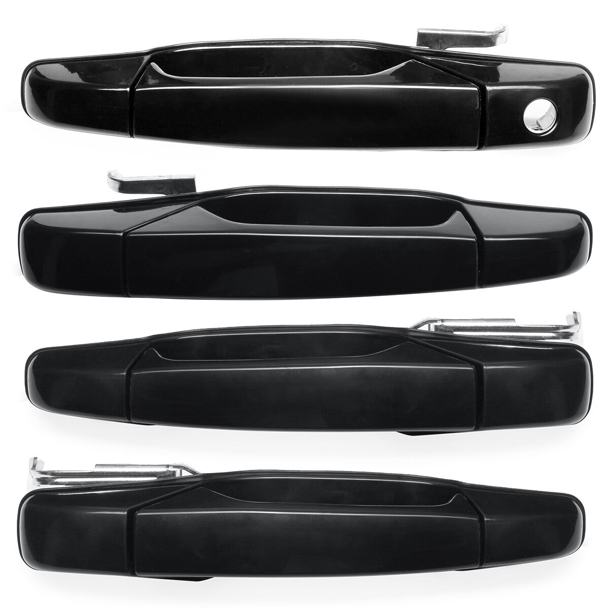 4Pc Door Handle Gloss Black For 2007-2014 for Chevy Tahoe Silverado for GMC for Yukon for Sierra