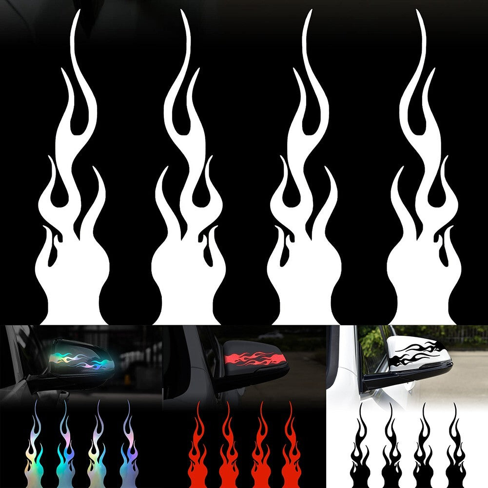 4Pcs/set 5.9'' Flame Reflective Sticker For Car Racing Laptop Skateboard Decal v