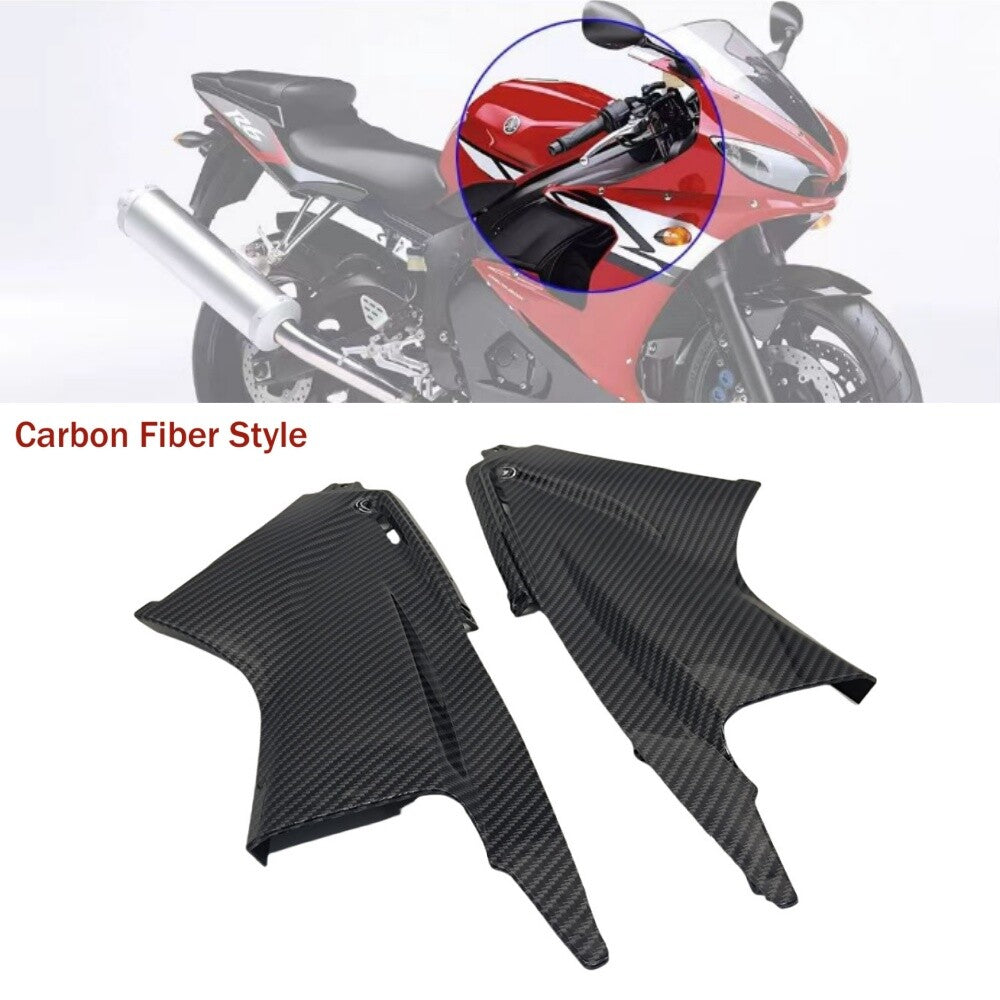 2PCS Carbon Fiber Air Fairing Dust Tube Cover Cowl for YAMAHA Yzf R6 YzfR6 03-05