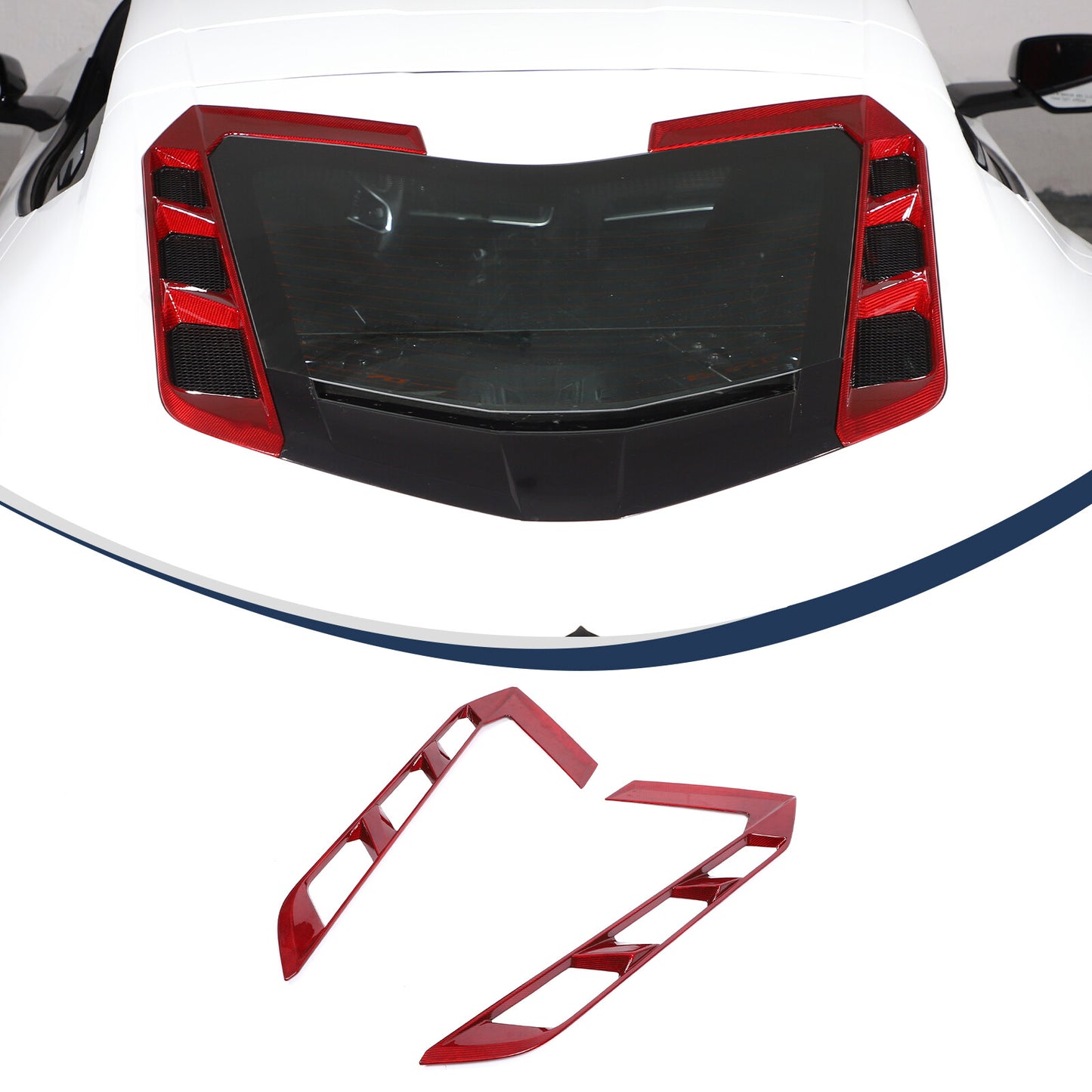 Carbon fiber rear hatch vent panel trim for Corvette C8 Coupe 2020 - 2024