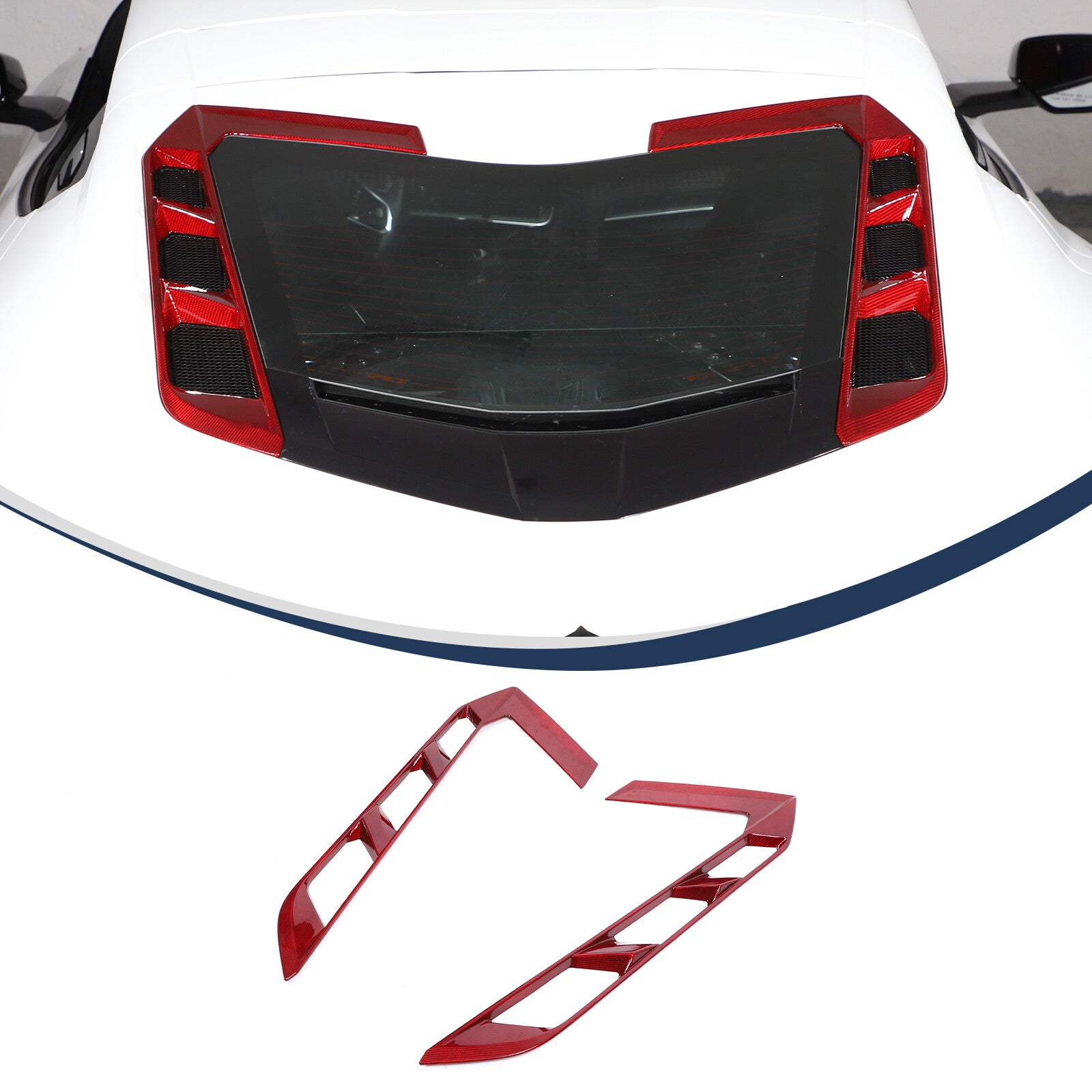 Carbon fiber rear hatch vent panel trim for Corvette C8 Coupe 2020 - 2024